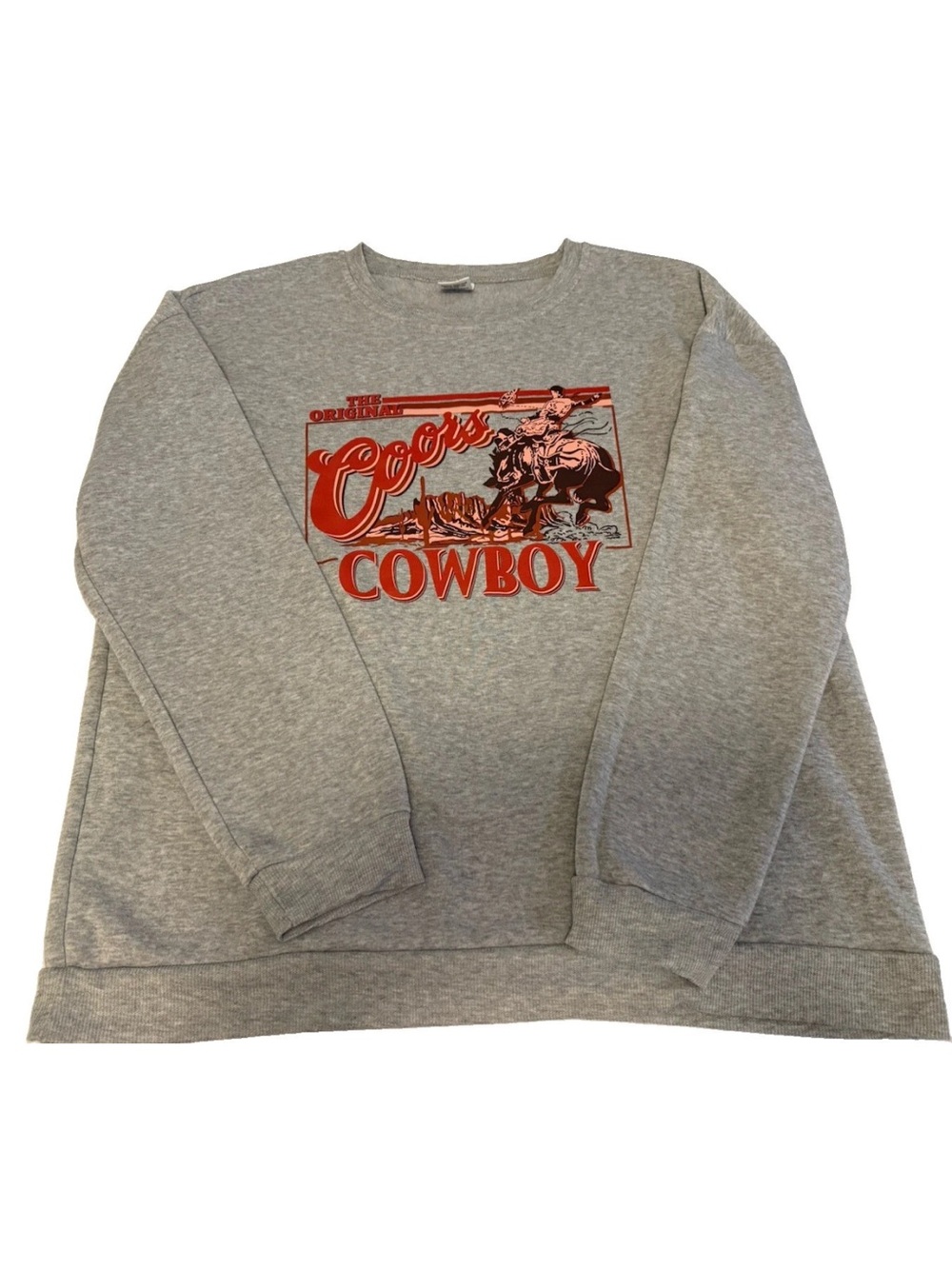 Coors Cowboy Graphic Crewneck Sweatshirt - Gray Women’s XL